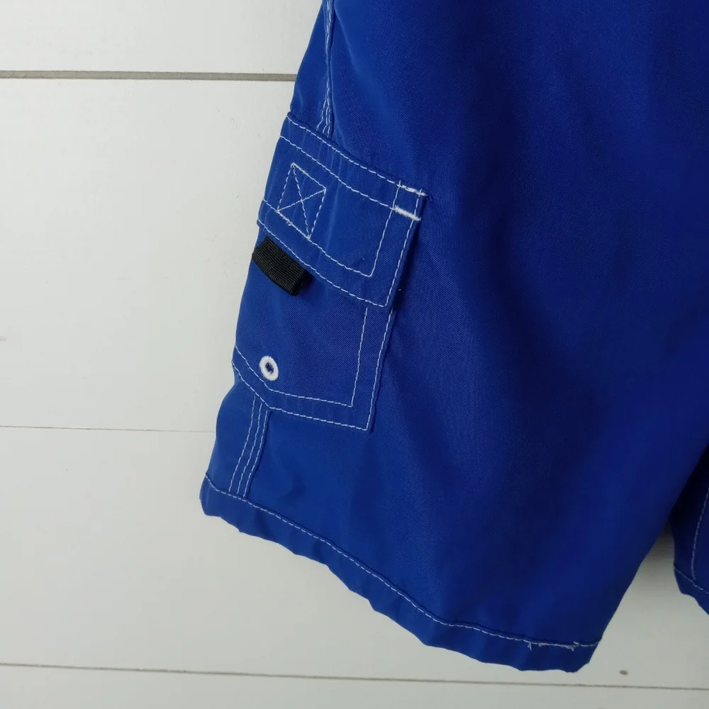 Polo Ralph Lauren boys size 12 mos royal and navy blue stripe swim trunks